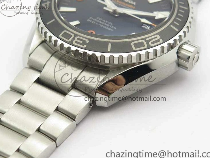 0415 Planet Ocean Pro 45mm OMF 1:1 Best Edition Orange Marker On SS Bracelet A8500 (Black Balance Wheel) Durable 8141